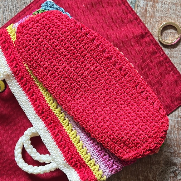 LINA Rainbow colored Raffia Woven Shoulder bag EUC - Picture 5 of 8